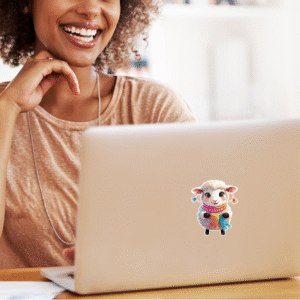 Cute Sheep Knitting Sticker